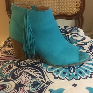 Blue Suede Booties